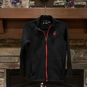 Spyder Boys Constant Black w/Red Accents Full Zip Jacket w/Pockets Size L 14/16